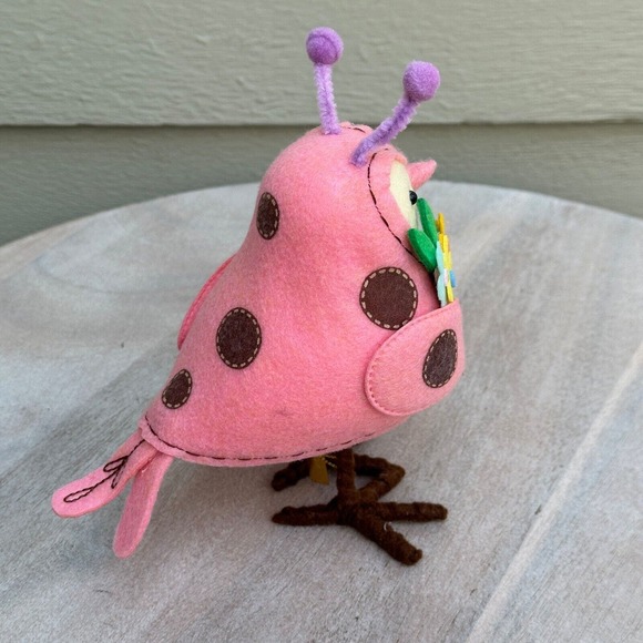 Target Spritz Easter 2024 Spring Featherly Friend Fabric Bird Decor Pink Ladybug - Picture 7 of 9